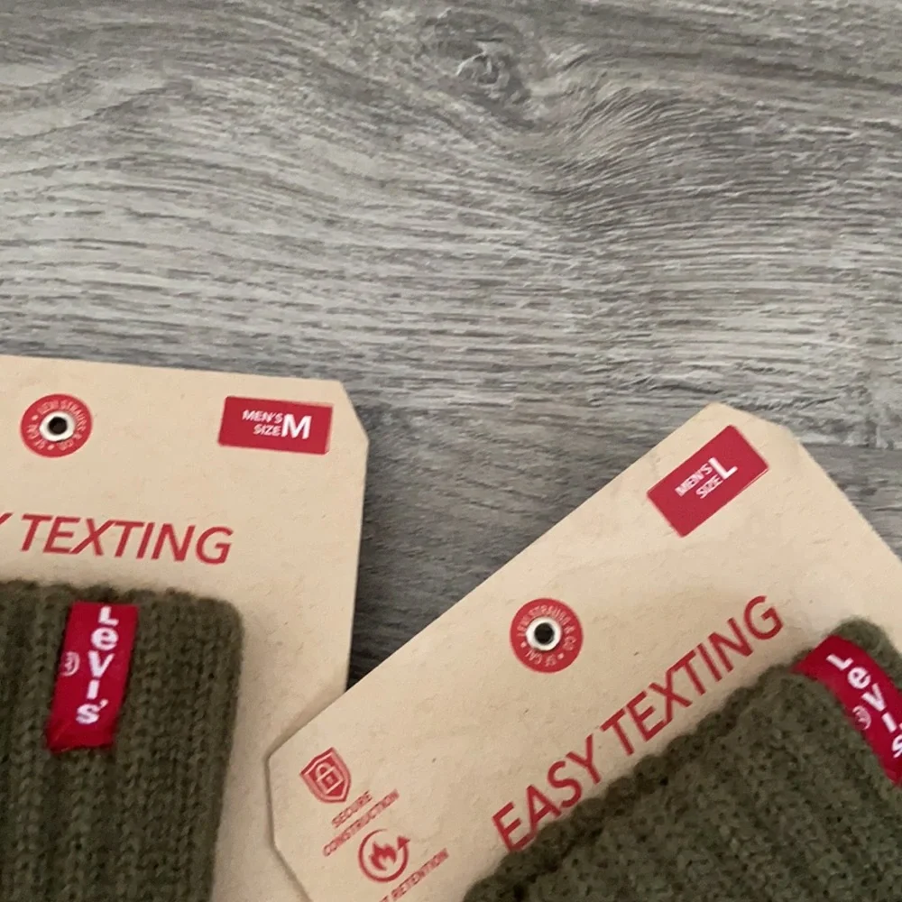 Levi's mens glove winter wear snow Donegal Glove With Leather Patch Olive green - Picture 7 of 14